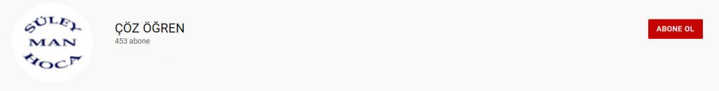 Çöz Öğren matematik Youtube kanalı