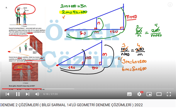 14 lü Bilgi Sarmal TYT geometri deneme çözümleri, 2022
