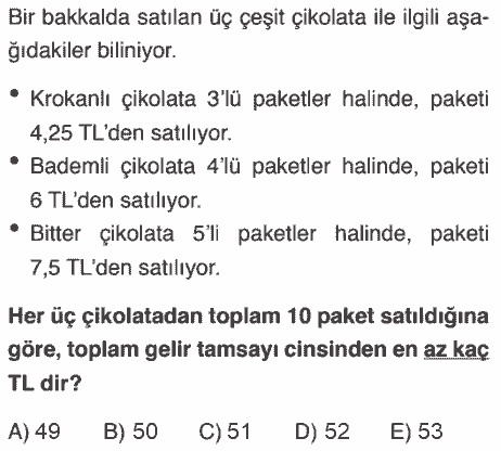 Yeni nesil problemler PDF testi, örnek sayı problemi sorusu