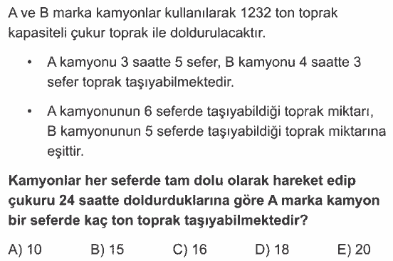 3D Yayınları, TYT Matematik Soru Bankası, Test 70