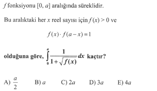 2022 ayt matematik soruları ve çözümleri, zor integral sorusu