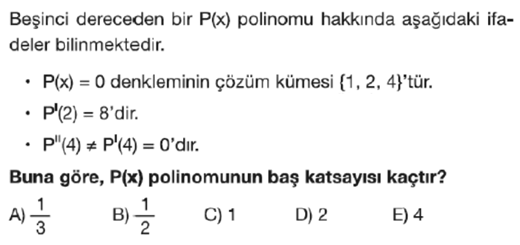 2022 ayt matematik soruları ve çözümleri, zor türev sorusu