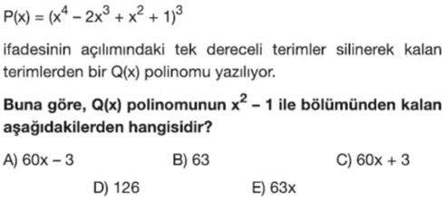 uzman yayınları, ayt matematik, polinom sorusu