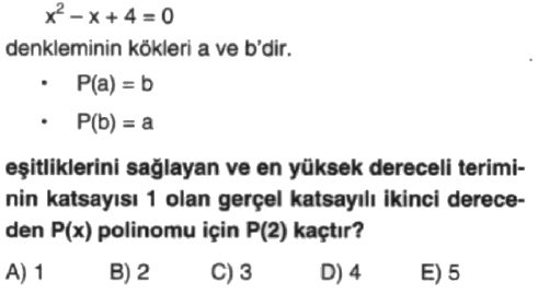 Zor matematik soruları, ikinci dereceden denklemler, zor polinom soruları