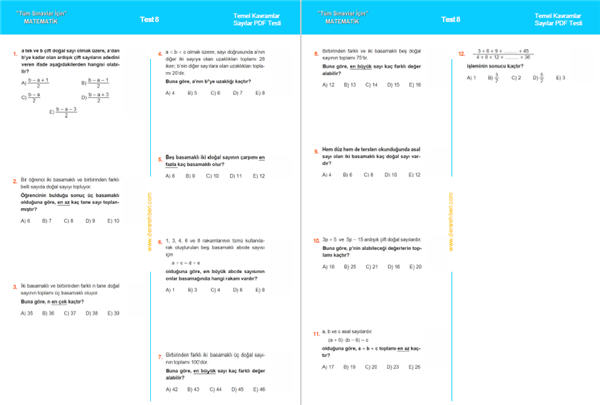 Temel kavramlar testi TYT Pdf indir