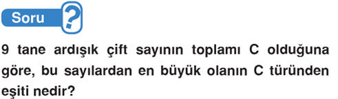 Ardışık çift sayıların toplamı, formülü