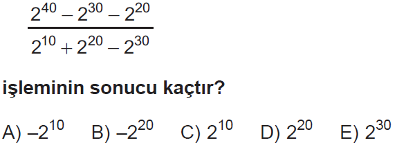 Üslü ifadelerde toplama işlemi