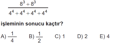üslü sayılarda çarpma bölme işlemi