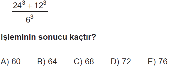 Üslü sayılarda toplama işlemi