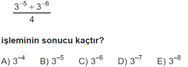 Üslü sayılarda toplama