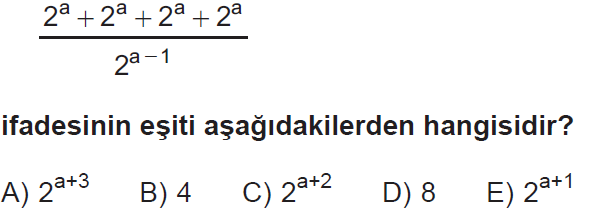 Üslü sayılarda toplama işlemi