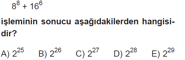 Üslü sayılarda toplama çıkarma işlemi