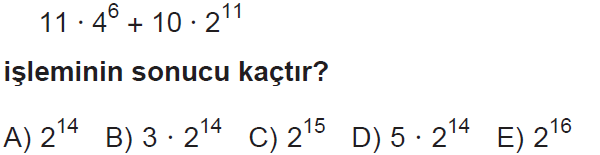 Üslü sayılarda toplama çıkarma işlemi